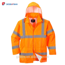 Китай Оптовая пользовательского дизайн с капюшоном Привет ВИС АНСИ Водонепроницаемый дождь куртка высокой видимости светоотражающие безопасности работников капюшон дождевик